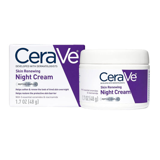 CeraVe Skin Renewing Night Cream Moisturizer, 1.7 Ounce (Pack of 1) | Niacinamide, Peptide Complex, Hyaluronic Acid